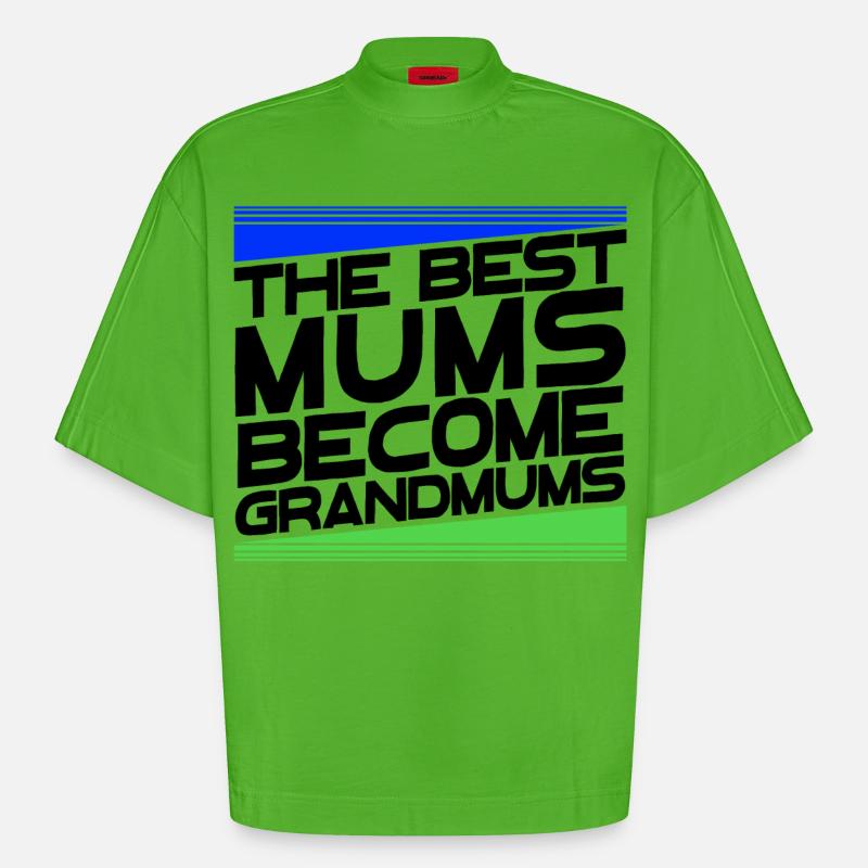 Cool Oma Statement Großmutter Glückwunsch - Heavyweight Oversized Organic Boxy T-Shirt Made in EU - Apple Neon