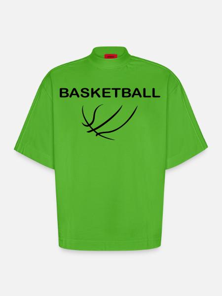 Basket-ball - T-shirt bio épais oversize Boxy fabriqué en UE - Apple Neon