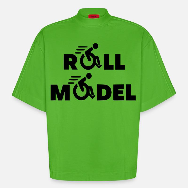 Jeder Rollstuhlfahrer ist ein Vorbild * - Heavyweight Oversized Organic Boxy T-Shirt Made in EU - Apple Neon