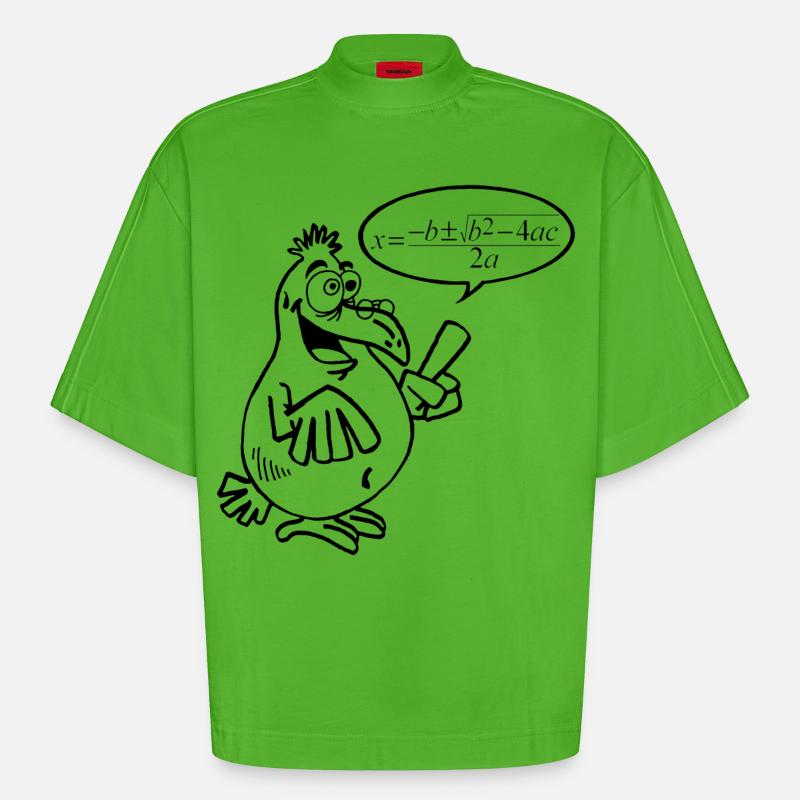 Schwarzer Schlauer Vogel - Heavyweight Oversized Organic Boxy T-Shirt Made in EU - Apple Neon