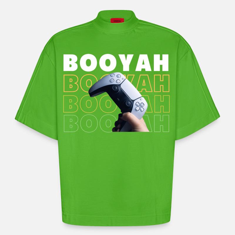Design von Gaming-Inhalten mit VR-Controller - Heavyweight Oversized Organic Boxy T-Shirt Made in EU - Apple Neon