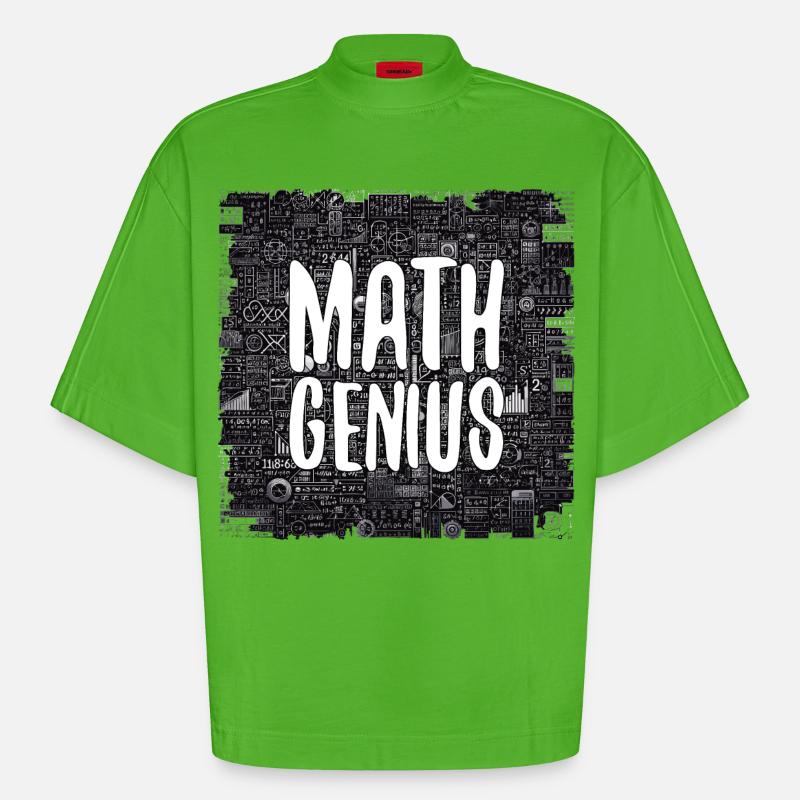 Math Genius Math Genius Math cadeau - T-shirt bio épais oversize Boxy fabriqué en UE - Apple Neon