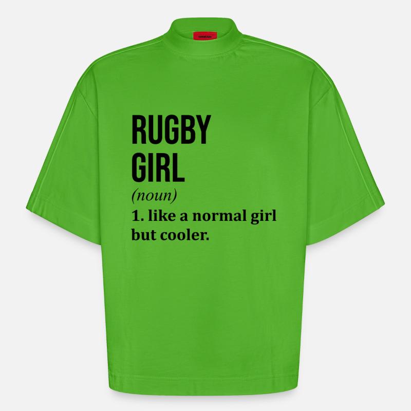Rugby - Heavyweight Oversized Organic Boxy T-Shirt Made in EU - Apple Neon
