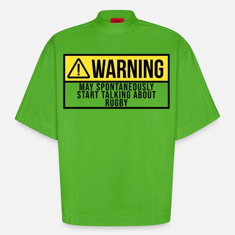 Rugby - Heavyweight Oversized Organic Boxy T-Shirt Made in EU - Apple Neon