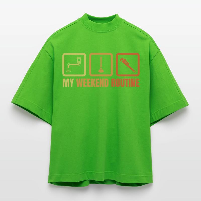 Plumber Weekend Routine Heavyweight Oversized Organic Boxy T-Shirt Made in EU
