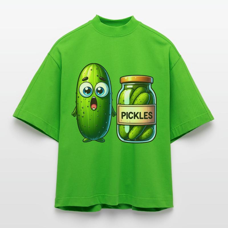 La situation difficile des cornichons au concombre : choqué et choqué ! T-shirt bio épais oversize Boxy fabriqué en UE