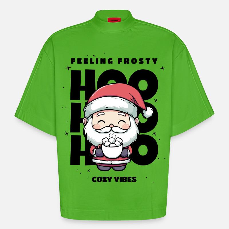 Weihnachten Pullover - Weihnachtsmann, Geschenk - Heavyweight Oversized Organic Boxy T-Shirt Made in EU - Apple Neon