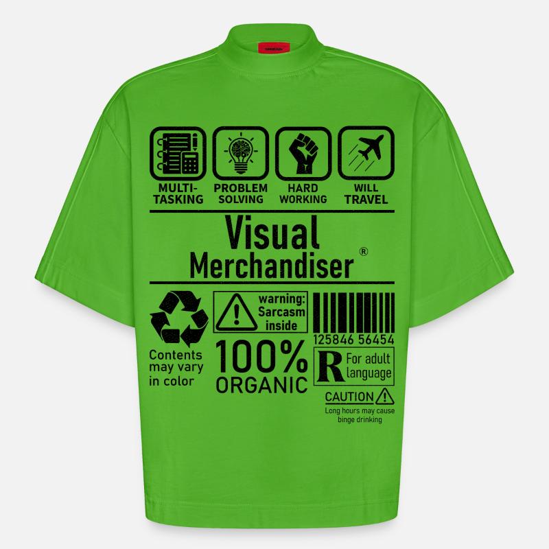 Visual Merchandiser multi tasking problem solving - Heavyweight Oversized Organic Boxy T-Shirt Made in EU - Apple Neon