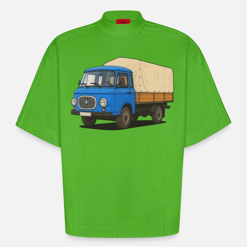 Plateau Est - T-shirt bio épais oversize Boxy fabriqué en UE - Apple Neon