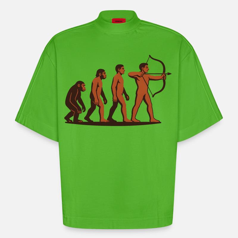 Archer cible à arc Evolution Archery - T-shirt bio épais oversize Boxy fabriqué en UE - Apple Neon