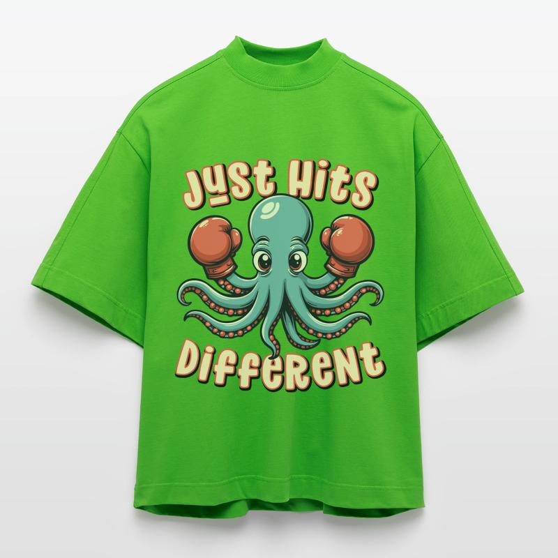 Frappe simplement différemment T-shirt bio épais oversize Boxy fabriqué en UE
