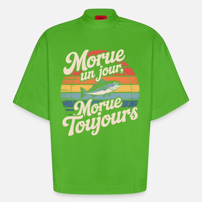 Once cod Cod - Heavyweight Oversized Organic Boxy T-Shirt Made in EU - Apple Neon