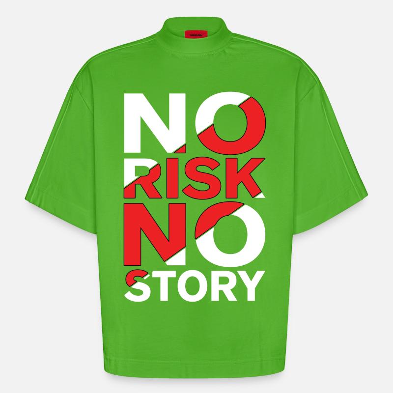 Pas de risque, pas d’histoire - T-shirt bio épais oversize Boxy fabriqué en UE - Apple Neon