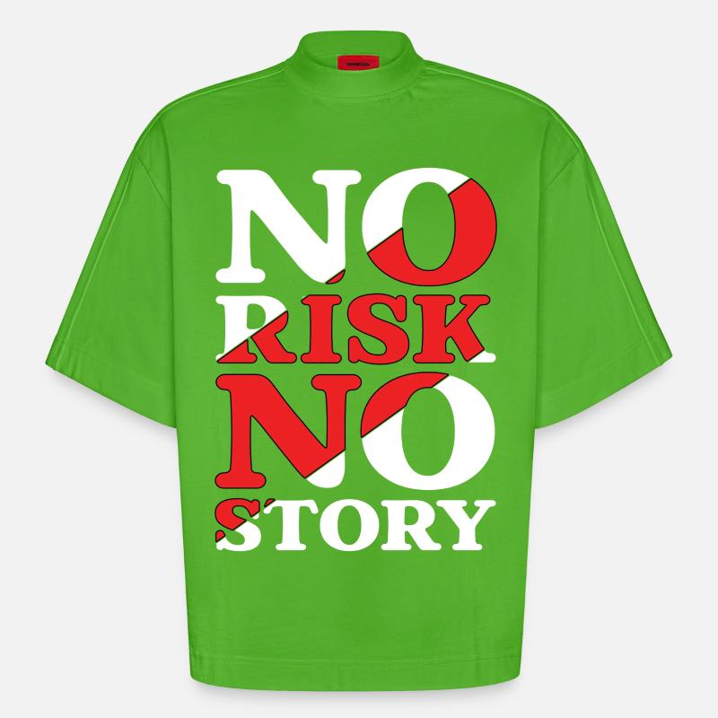Pas de risque, pas d’histoire - T-shirt bio épais oversize Boxy fabriqué en UE - Apple Neon