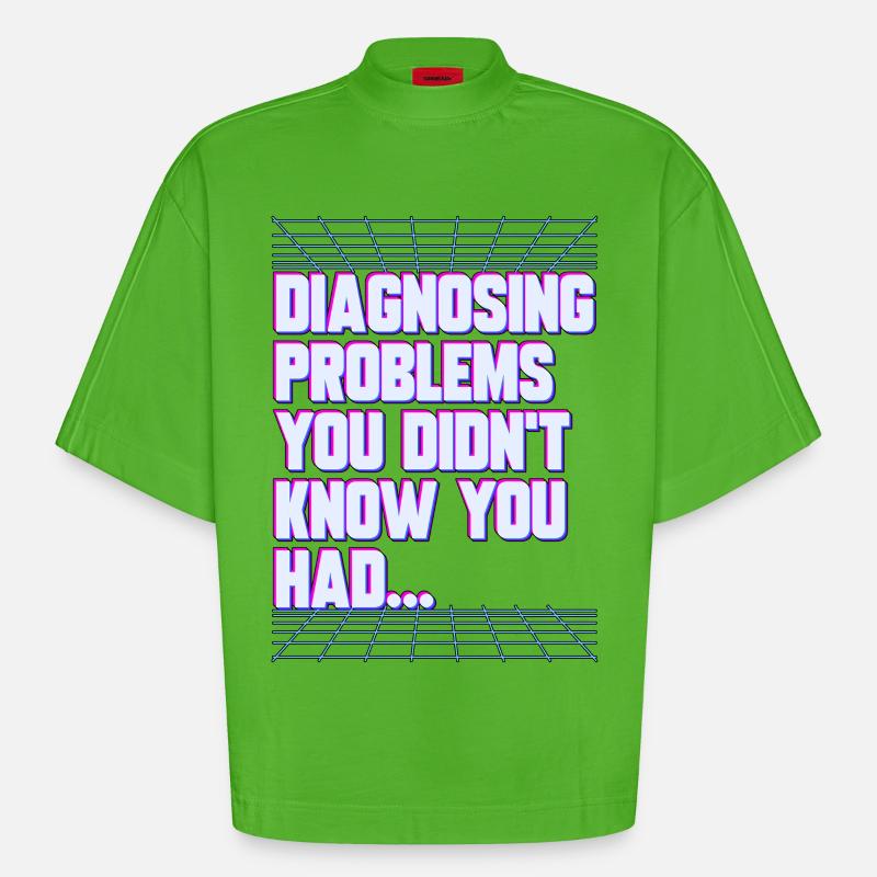 Nurse Practitioner Diagnosing Problems Nursing - Heavyweight Oversized Organic Boxy T-Shirt Made in EU - Apple Neon