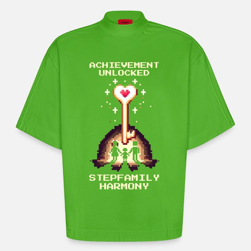Patchwork-Harmonie freigeschaltet | Patchwork - Heavyweight Oversized Organic Boxy T-Shirt Made in EU - Apple Neon