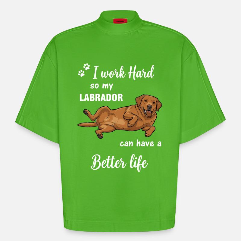 Echte Labrador Liebe Hundebesitzer Statement - Heavyweight Oversized Organic Boxy T-Shirt Made in EU - Apple Neon