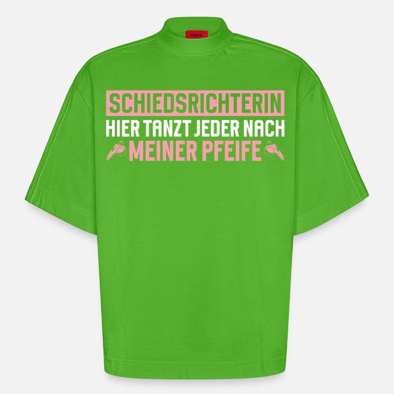 Referee Referee Gift - Heavyweight Oversized Organic Boxy T-Shirt Made in EU - Apple Neon