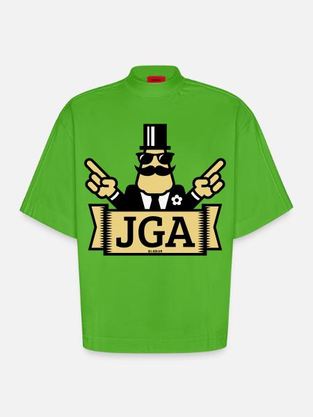 JGA Handzeichen (Junggesellenabschied / 3C) - Heavyweight Oversized Organic Boxy T-Shirt Made in EU - Apple Neon