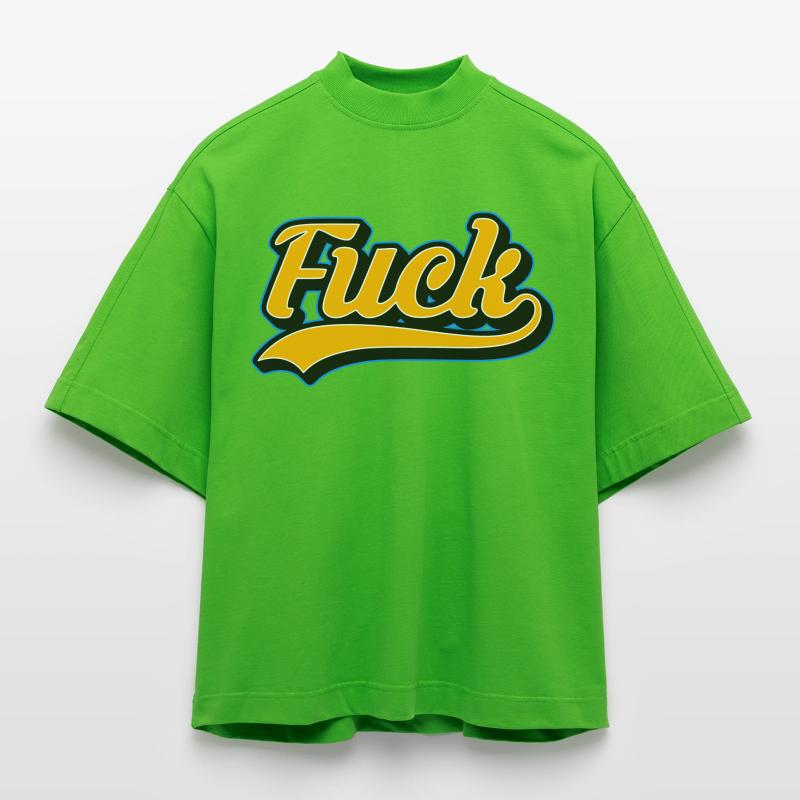 F-Word Retro Script Heavyweight Oversized Organic Boxy T-Shirt Made in EU