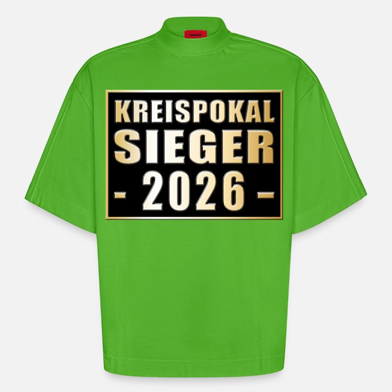 Kreispokalsieger 2026 - Heavyweight Oversized Organic Boxy T-Shirt Made in EU - Apple Neon