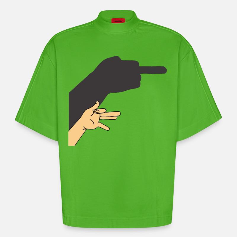 Schatten eines Hundes oder nicht - Heavyweight Oversized Organic Boxy T-Shirt Made in EU - Apple Neon