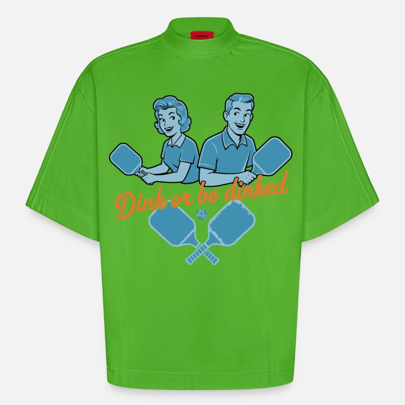 Pickleball-lustiger Spieler Dink Oder Werde Liebe - Heavyweight Oversized Organic Boxy T-Shirt Made in EU - Apple Neon