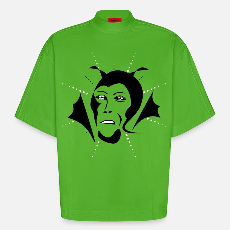 Devil / Teufel - Heavyweight Oversized Organic Boxy T-Shirt Made in EU - Apple Neon