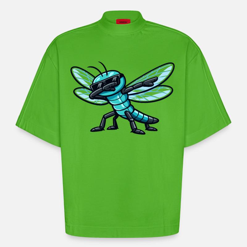 Dab de la Libellule - T-shirt bio épais oversize Boxy fabriqué en UE - Apple Neon