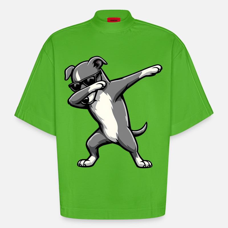 Évader le lévrier - T-shirt bio épais oversize Boxy fabriqué en UE - Apple Neon