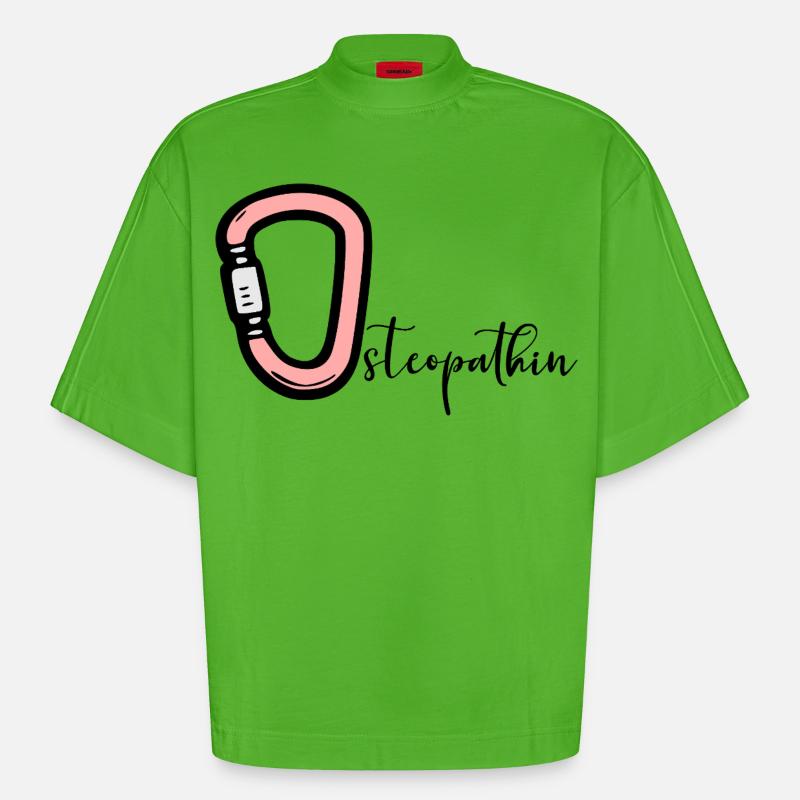 Ostéopathie Ostéopathe - T-shirt bio épais oversize Boxy fabriqué en UE - Apple Neon