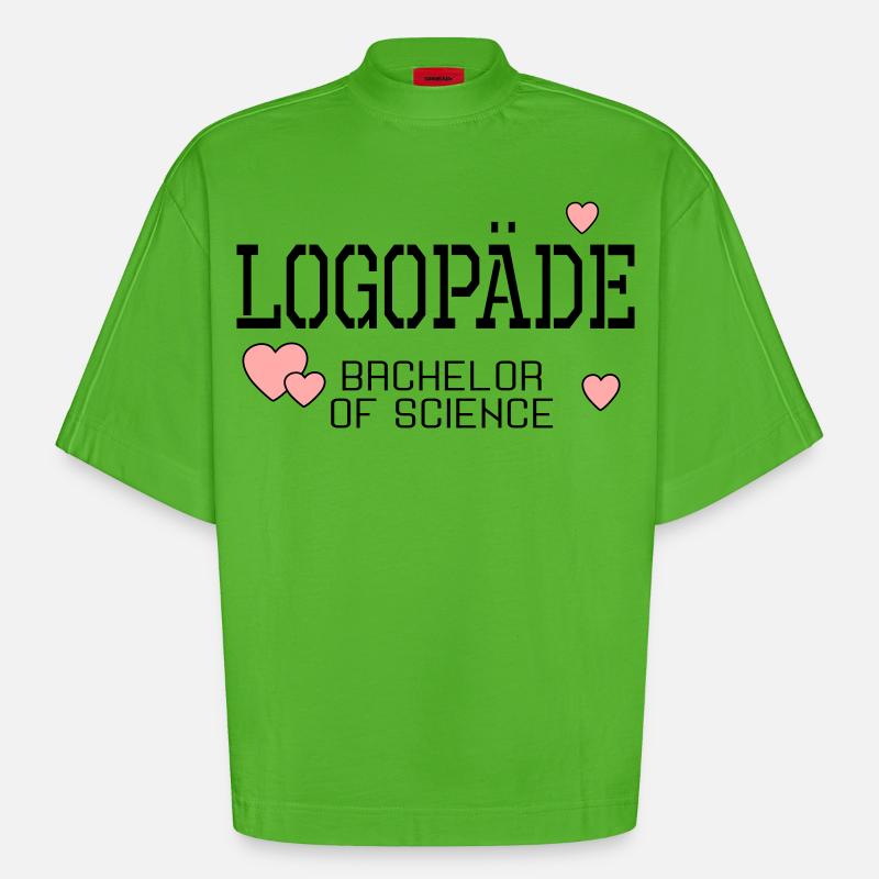 Logopäde Bachelor-Studium Logopädie - Heavyweight Oversized Organic Boxy T-Shirt Made in EU - Apple Neon