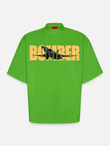 Bomber Tu-22 M3 - Heavyweight Oversized Organic Boxy T-Shirt Made in EU - Apple Neon