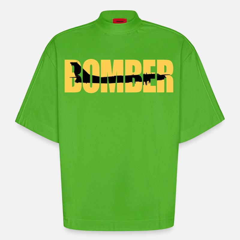 Blouson aviateur Tu-95 - T-shirt bio épais oversize Boxy fabriqué en UE - Apple Neon