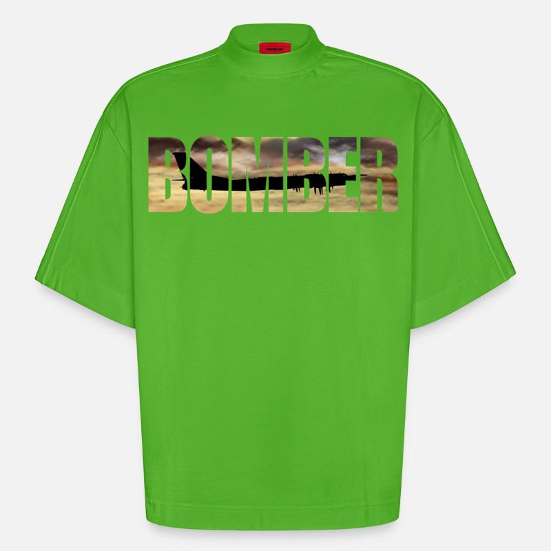 Blouson aviateur Tu-95 - T-shirt bio épais oversize Boxy fabriqué en UE - Apple Neon