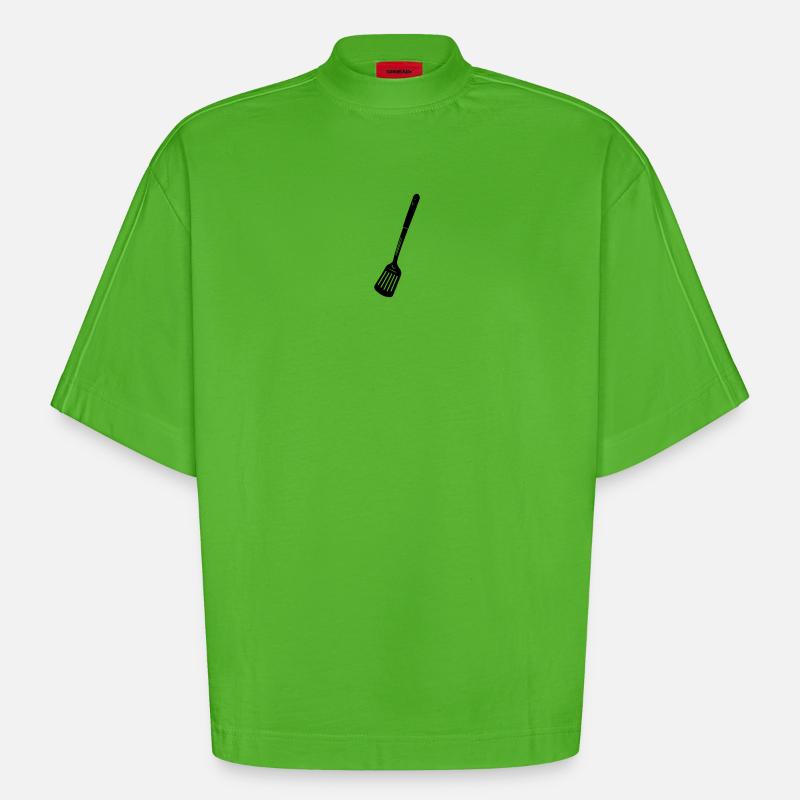 Küchenutensilien Fritteuse oder Backlöffel - Heavyweight Oversized Organic Boxy T-Shirt Made in EU - Apple Neon
