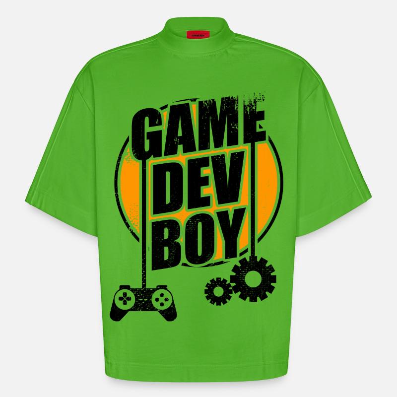 Game Dev Junge - Heavyweight Oversized Organic Boxy T-Shirt Made in EU - Apple Neon