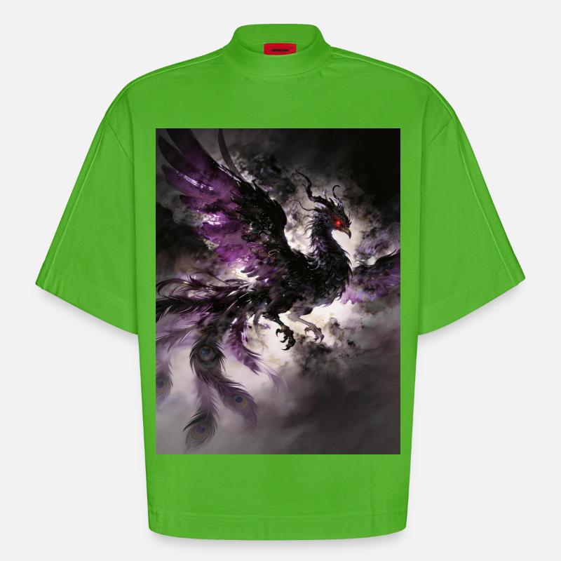 Der dunkle Phönix: Aufstieg der Dunkelheit - Heavyweight Oversized Organic Boxy T-Shirt Made in EU - Apple Neon