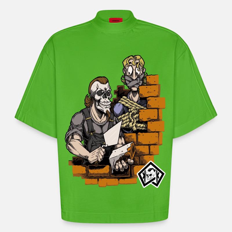 Bricklayer, master mason, craftsman, construction technician - Heavyweight Oversized Organic Boxy T-Shirt Made in EU - Apple Neon