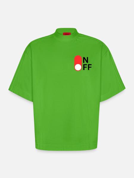 ON/OFF mode - Heavyweight Oversized Organic Boxy T-Shirt Made in EU - Apple Neon