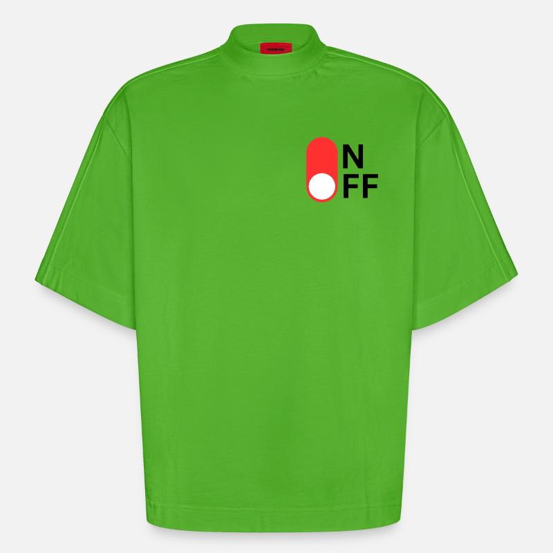 ON/OFF mode - Heavyweight Oversized Organic Boxy T-Shirt Made in EU - Apple Neon
