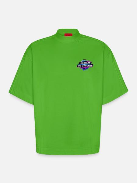 The Audacity of the Future 2025 - Heavyweight Oversized Organic Boxy T-Shirt Made in EU - Apple Neon
