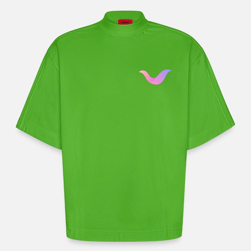 Nébuleuse Gradient Swoosh - T-shirt bio épais oversize Boxy fabriqué en UE - Apple Neon