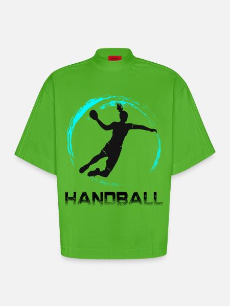 Handball - T-shirt bio épais oversize Boxy fabriqué en UE - Apple Neon
