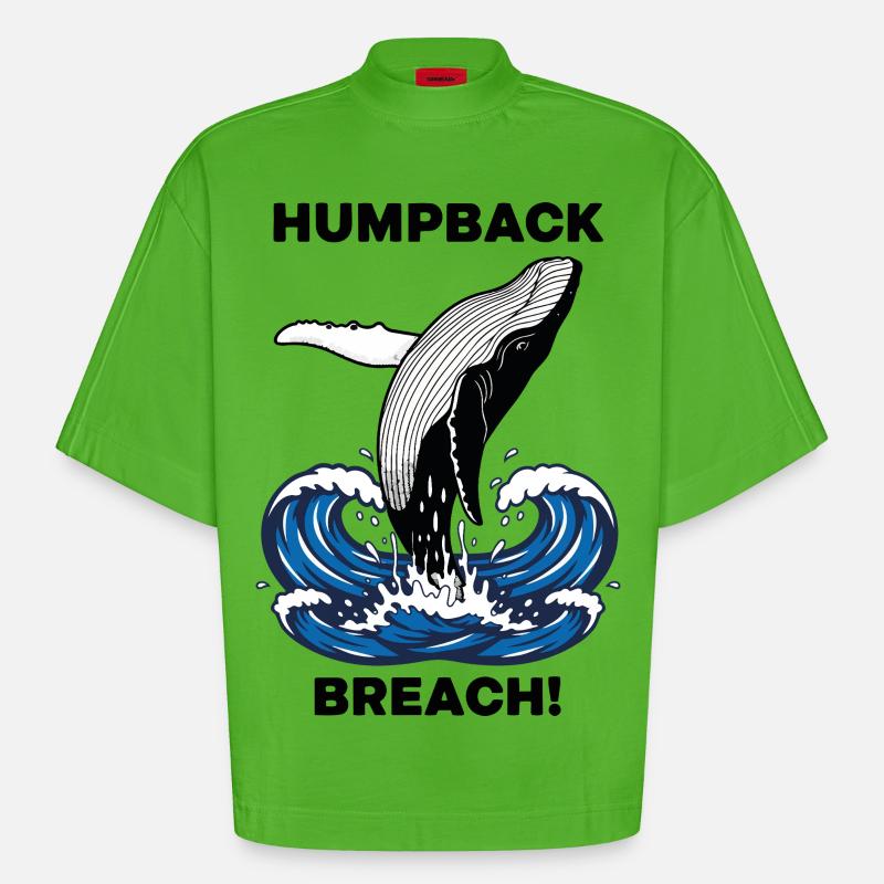 Buckelwalbruch Seebuckelwal - Heavyweight Oversized Organic Boxy T-Shirt Made in EU - Apple Neon
