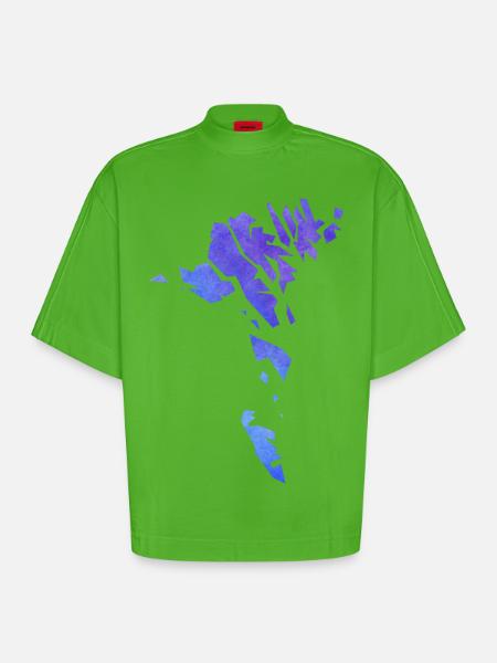 faroe - Heavyweight Oversized Organic Boxy T-Shirt Made in EU - Apple Neon