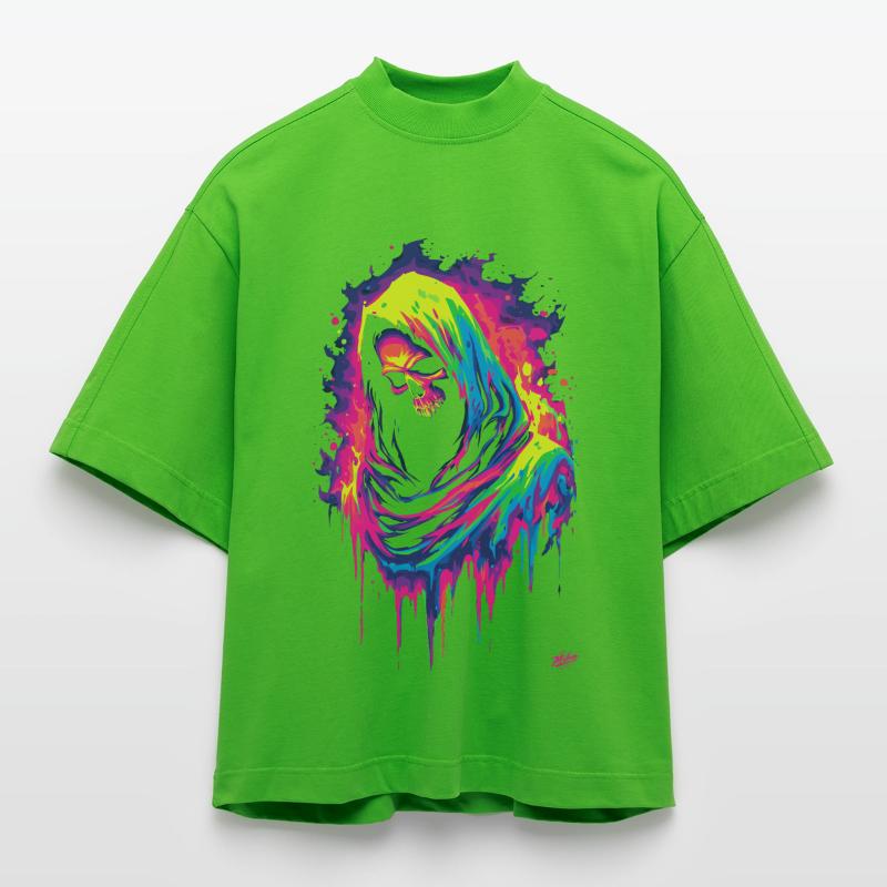 Neon Grim Reaper T-shirt bio épais oversize Boxy fabriqué en UE