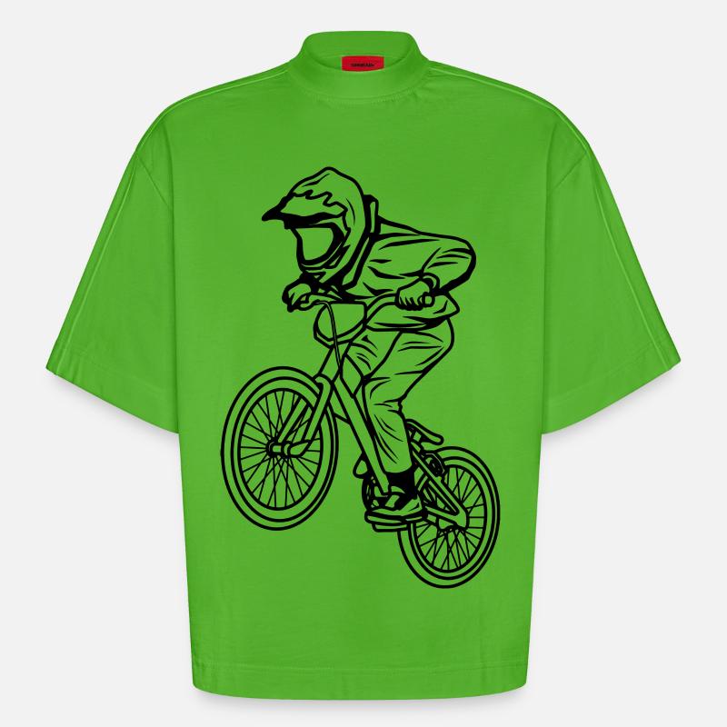 BMX Junge - Heavyweight Oversized Organic Boxy T-Shirt Made in EU - Apple Neon