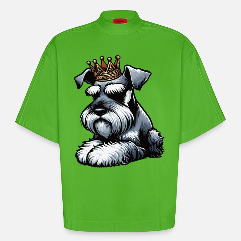Schnauzer géant Schnauzer Propriétaire de Schnauzer - T-shirt bio épais oversize Boxy fabriqué en UE - Apple Neon