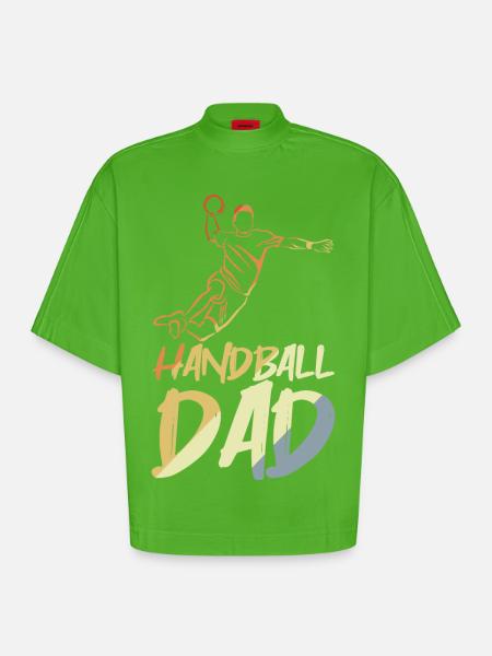 Handball Dad - Heavyweight Oversized Organic Boxy T-Shirt Made in EU - Apple Neon